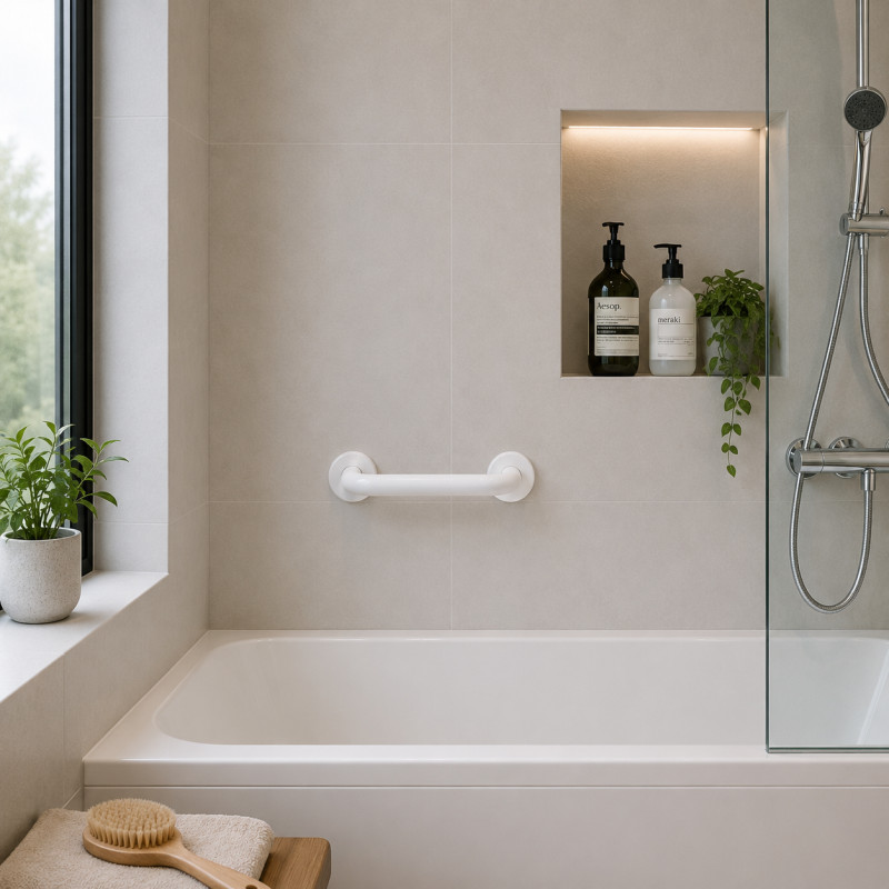 Soporte de Baño de 12" Blanco