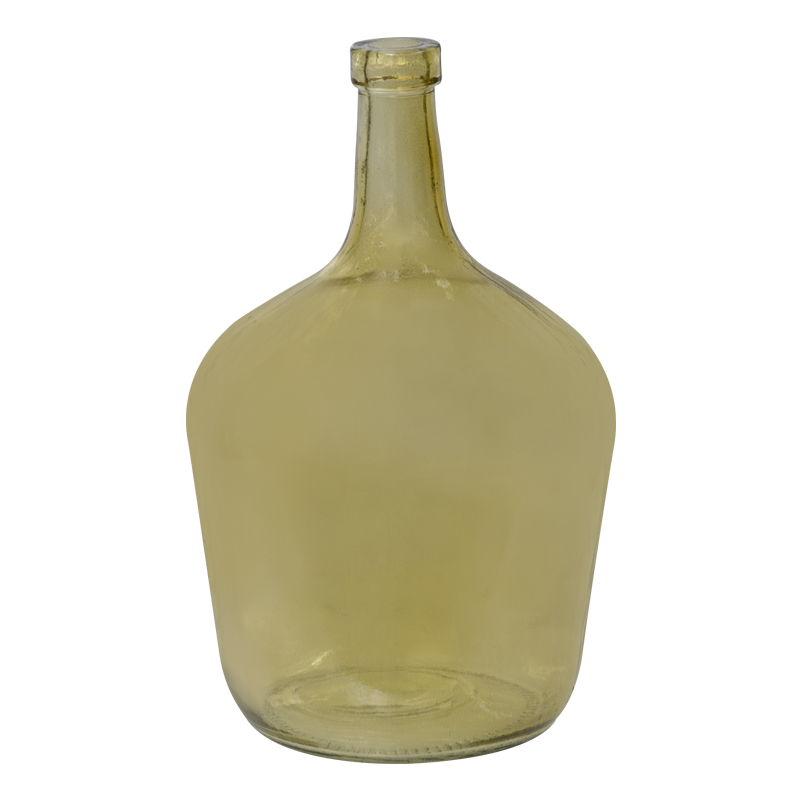 Florero Botella de Vidrio Ámbar 25x15cm