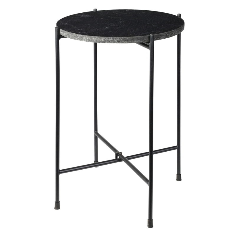 Mesa Negra de Metal con Mármol 33x46cm