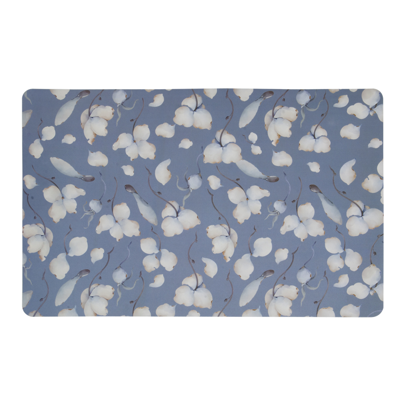 Individual Azul con Flores 28x43cm