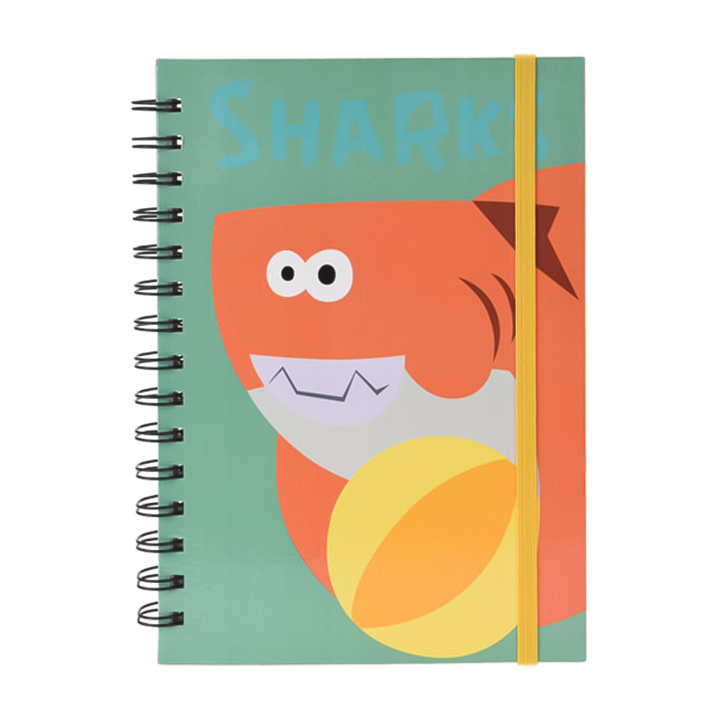 Cuaderno Pasta Dura Espiral de 1 Linea Shark  21x16cm