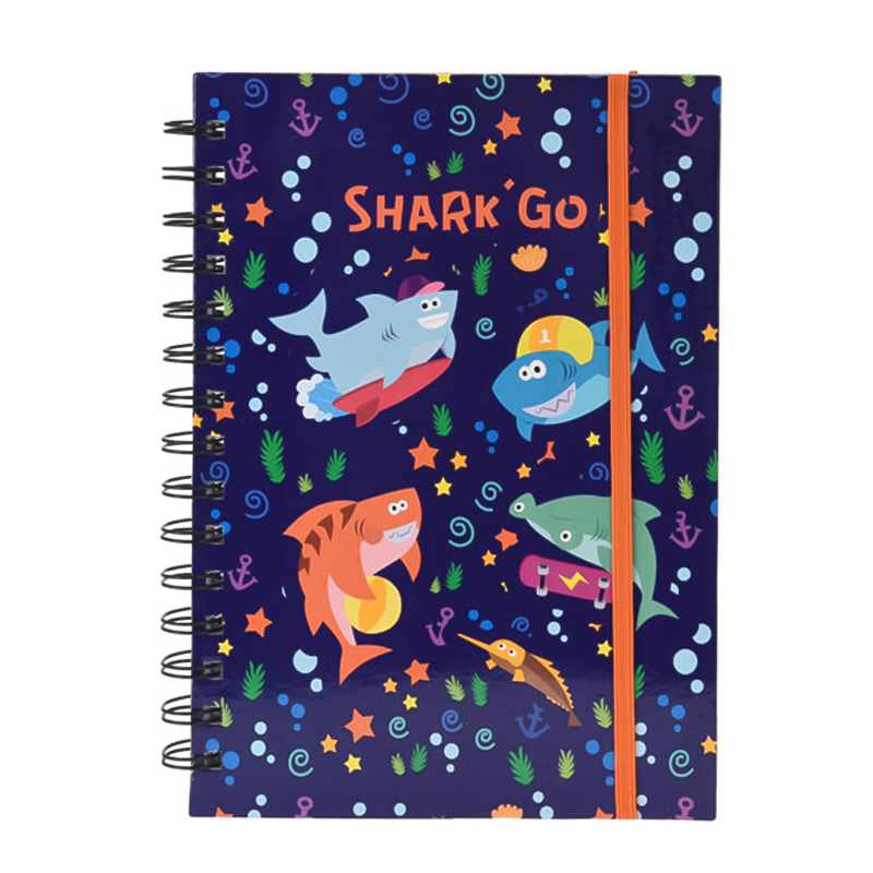 Cuaderno Pasta Dura Espiral de 1 Linea Shark  21x16cm