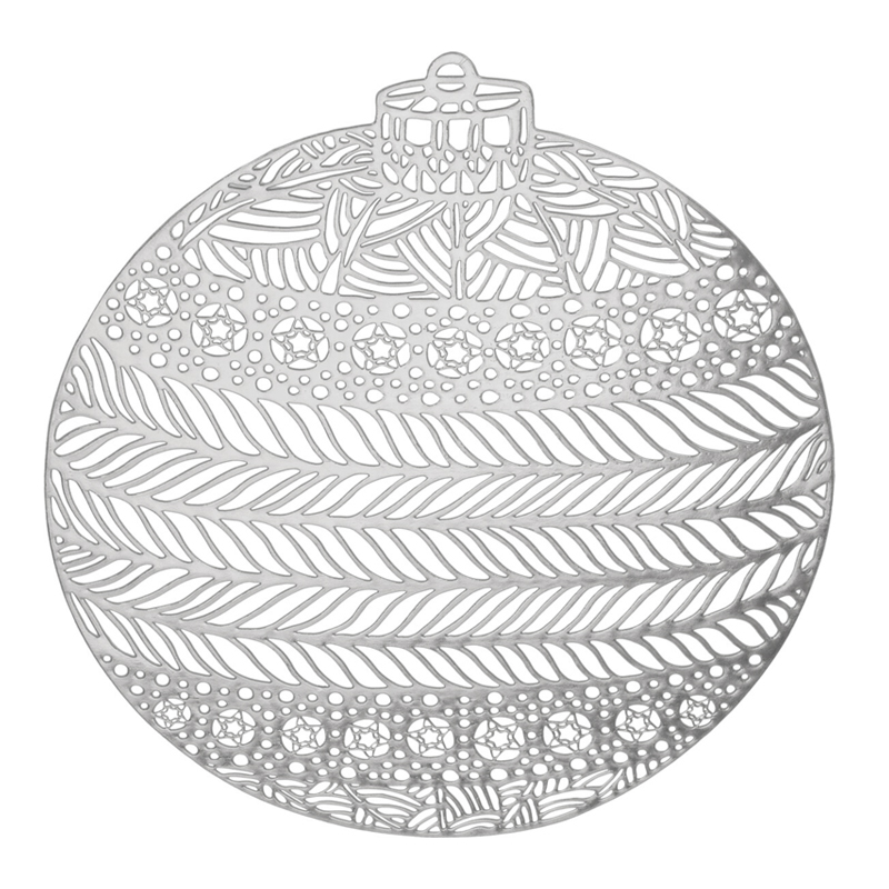 Individual con Diseño de Bola Navideña 40cm Plata
