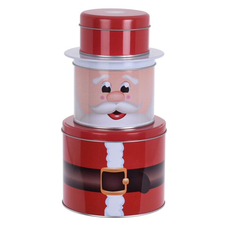 Caja de Metal 3 Niveles Navidad 26x14cm 