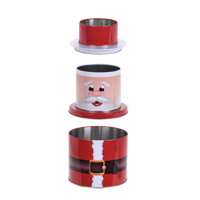 Caja de Metal 3 Niveles Navidad 26x14cm 
