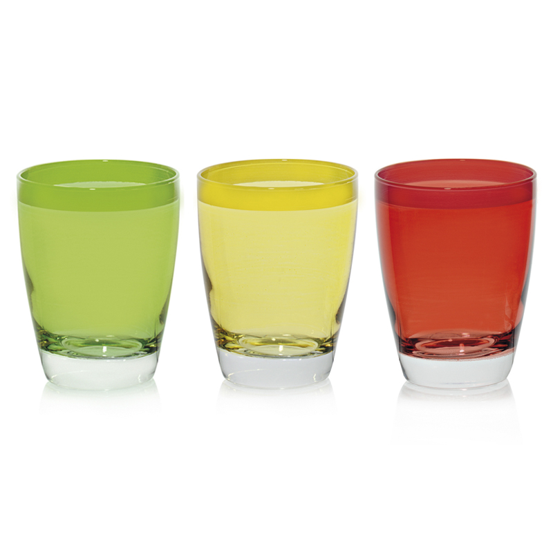 Vaso Domino Colors 10oz 3 Piezas Fucsia Naranja Azul Cerve ITalia