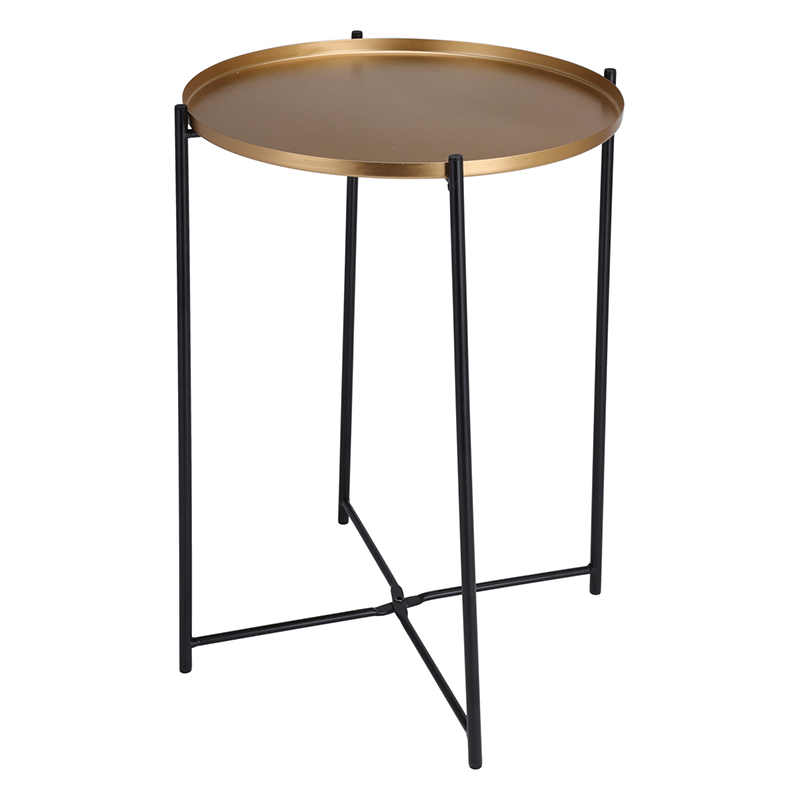 Mesa de Metal Dorada con Negro 35x47cm