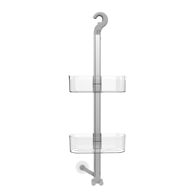 Organizador de Ducha Cling Transparente Satinado 2 Niveles  Ajustables Prima Nova