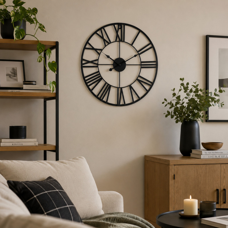 Reloj de Pared Romans 46cm Negro