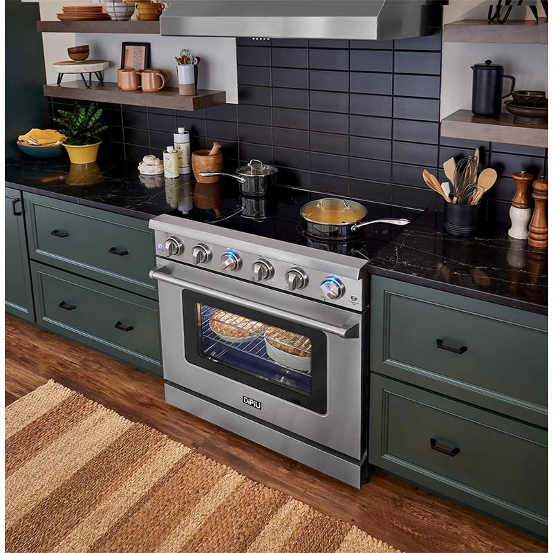 Cocina Eléctrica Profesional 5 Quemadores 36