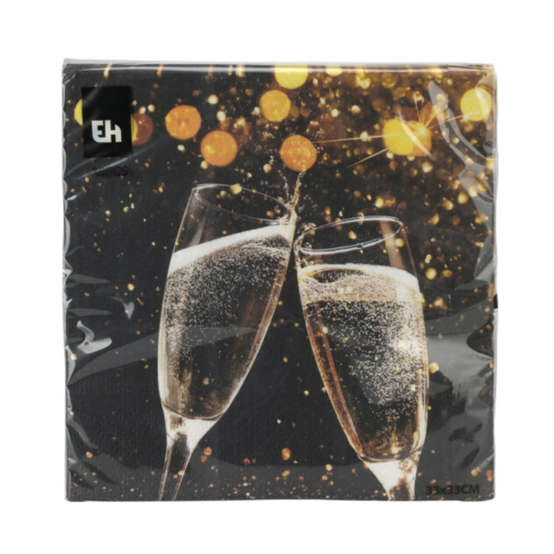 Servilleta Navideña 33x33cm 16 Unidades Champagne