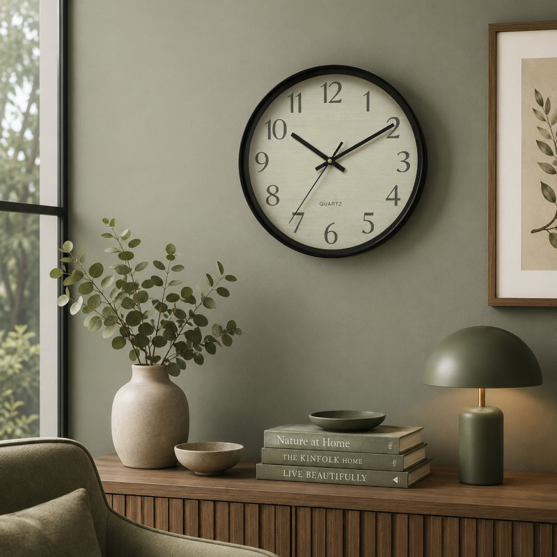 Reloj de Pared Tundra 25cm Negro