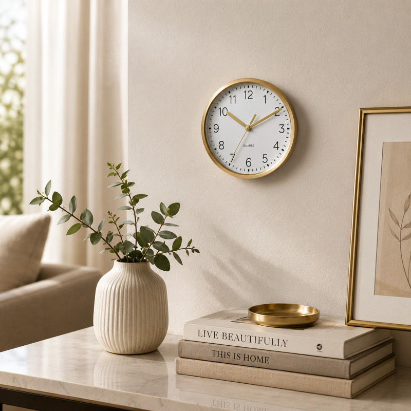 Reloj de Pared Fila 15cm Oro