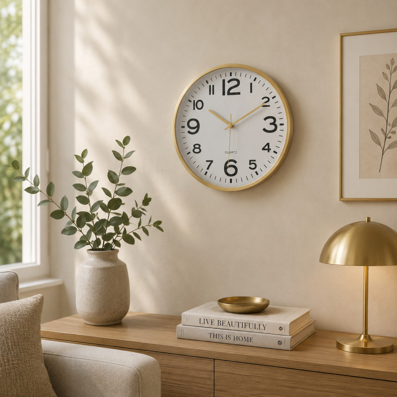 Reloj de Pared 25cm Dorado
