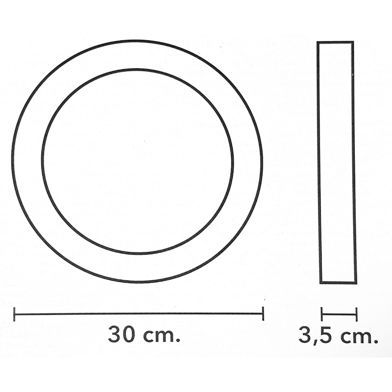 Plafón Led 30cm 24 w Luz Día 6000k Negro Eurolight 