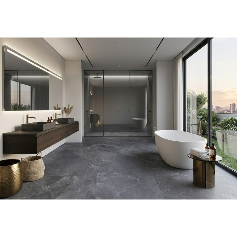 Porcelanato Firestone Dark Mate 75x150cm