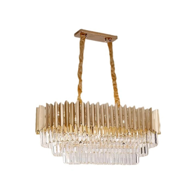 Lámpara Colgante Brin 12 x E14 Oro Cristal 