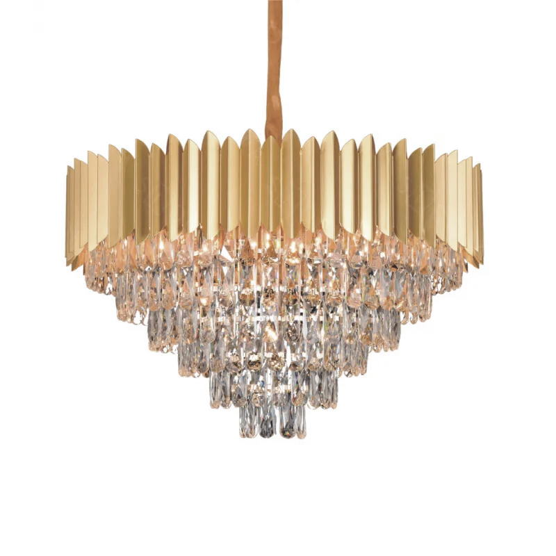 Lámpara Colgante Brin 15 x E14 Oro Cristal