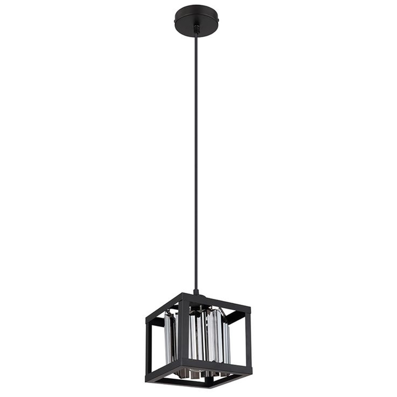 Lámpara Colgante Boxed 1 x E27 Negro Mate Cristal