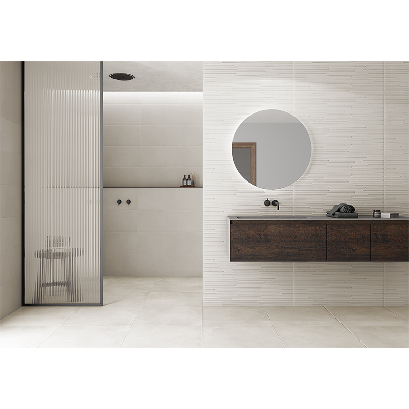 Cerámica Manhattan White con Relieve 30x90cm Hecha en España