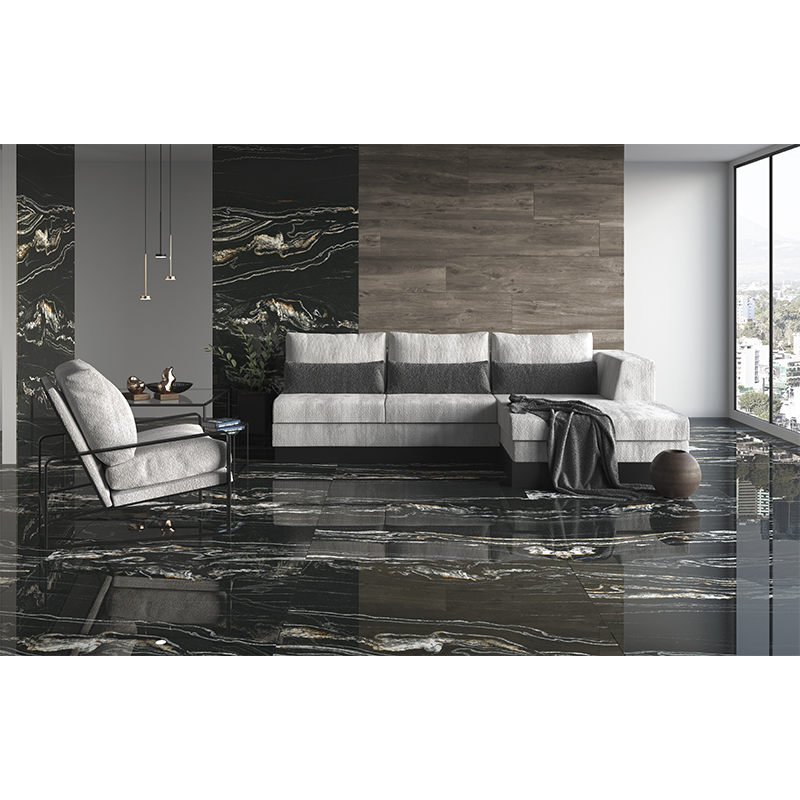 Porcelanato 60x120cm Leeds Negro Hecho en España