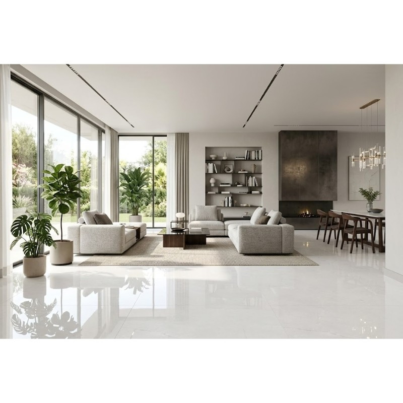 Porcelanato Pulse Perla Pulido 75x150cm