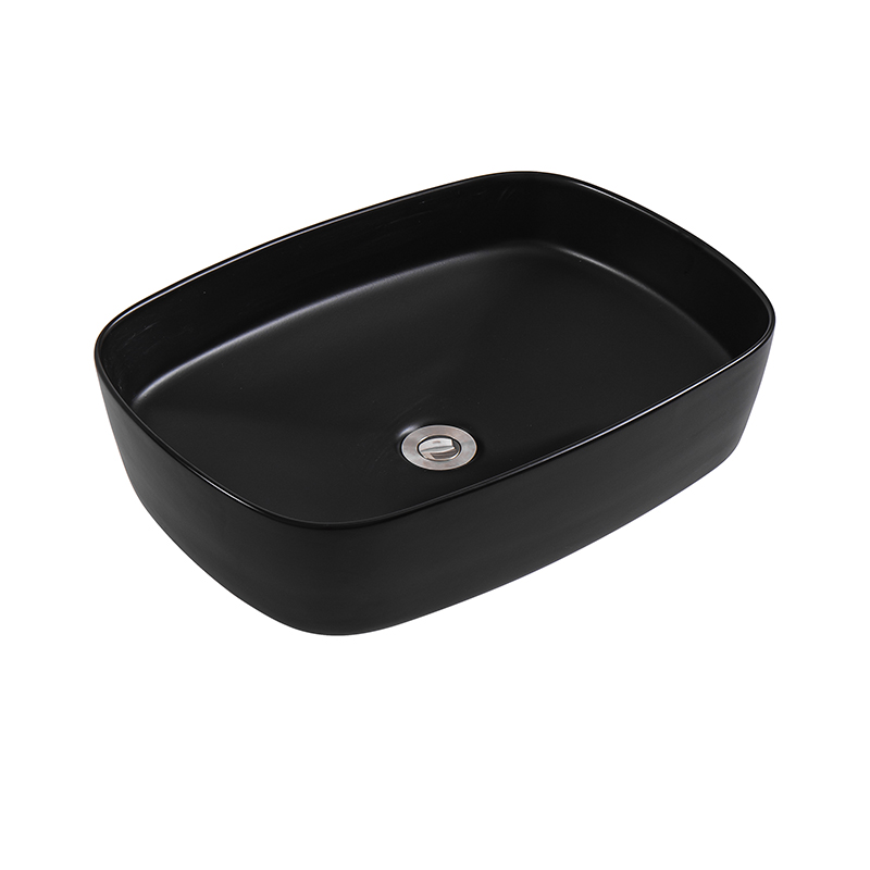 Lavamanos Bari Negro Mate 50x37x13cm con Desagüe Vitta