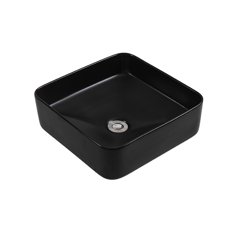 Lavamanos Negro Mate 37x37x14cm con Desagüe Vitta
