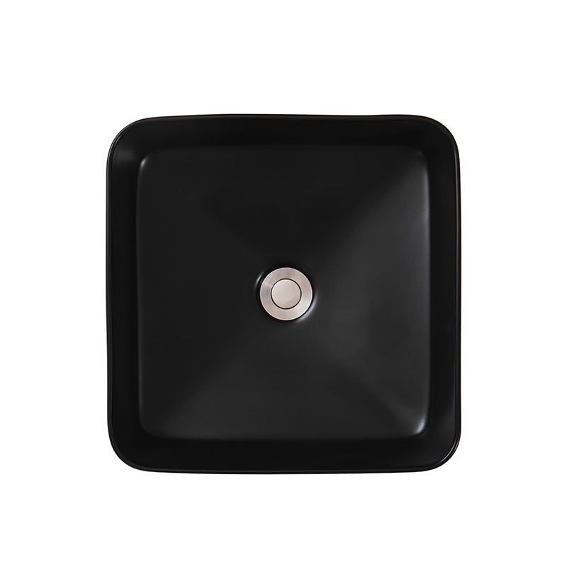 Lavamanos Negro Mate 37x37x14cm con Desagüe Vitta