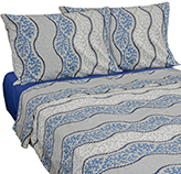 Sábana Cotton Touch  90gr Azul Blanco King