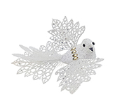 Pájaro Colgante Navideño Blanco con Lentejuelas