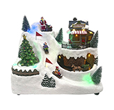 Pista de Esquiar Musical con Árbol 21.5cm