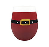 Vaso de Vidrio con Cinturón Santa 560ml Roja