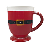 Mug de Vidrio con Cinturón Santa 450ml Roja