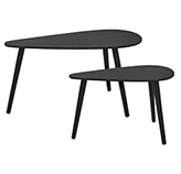 Mesa Auxiliar Negra 2 Piezas
