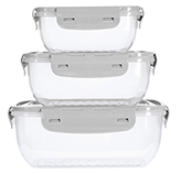 Contenedor 400-800-1400ml Hermético 3 Piezas Blanco
