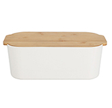 Panera Blanca con Tapa Bambú
