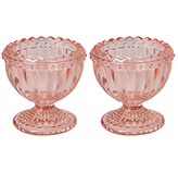 Porta Huevos Cristal 2 Piezas Rosa Excellent Houseware