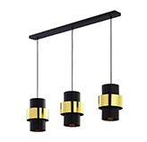 Lámpara de Techo Lotto Negro Dorado 3xE27 Eurolight