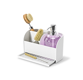 Organizador con Dispensador de Jabón Líquido Sling Blanco Umbra