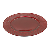 Porta Plato 33x33cm Rojo Diseño Hoyos