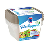 Set Foodkeeper # 2 Transparente Natural x 4 Tapa Color Taupe