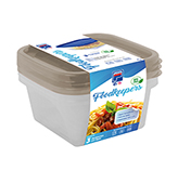 Set Foodkeeper # 3 Transparente Natural x 3 Tapa Color Taupe