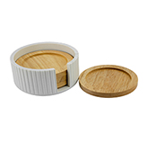 Portavaso con Soporte en Set 4 Piezas Blanco