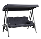 Gazebo con Silla Mecedora Reclinable Gris