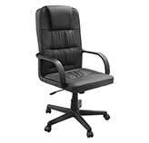 Silla de Oficina de Cuero Negra Respaldo Alto