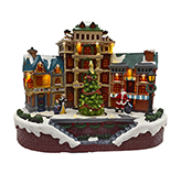 Edificio Noel con Movimiento Música y Luz 14x30cm