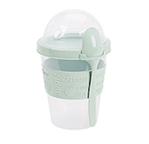 Vaso para Yogurt con Cuchara 600ml Verde