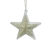 Estrella de Vidrio Colgante Plata 9X14X1.5cm