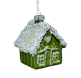 Casa de Vidrio Colgante Verde 6.5X6X8.3cm